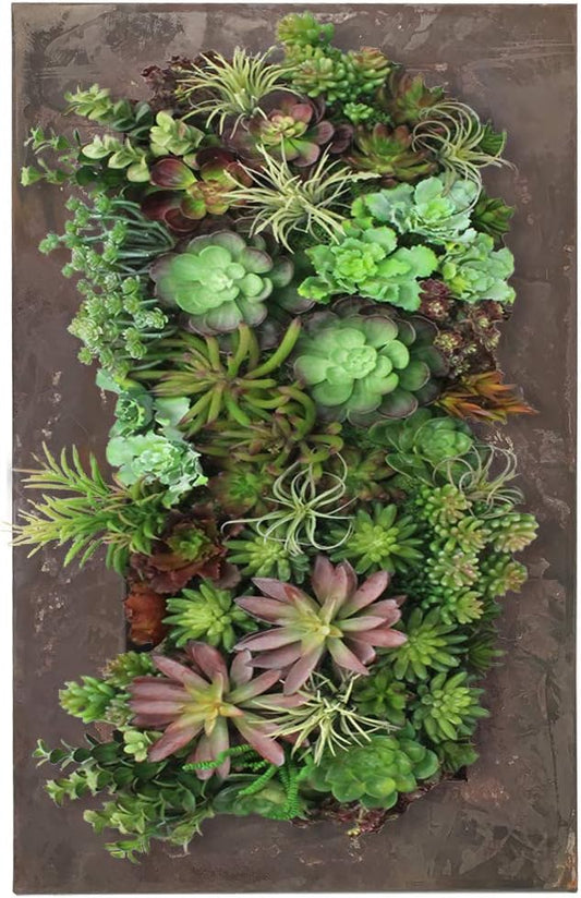 Modern Home Living Wall Galvanized Steel/Zinc Succulent Planter, Wall Mounted Garden Pocket Planter (18 Pocket, Rust Zinc)