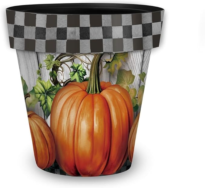 Briarwood Lane Fall Planter 8.5" x 8.5" x 8.5" Country Pumpkins Small for Fall Planter