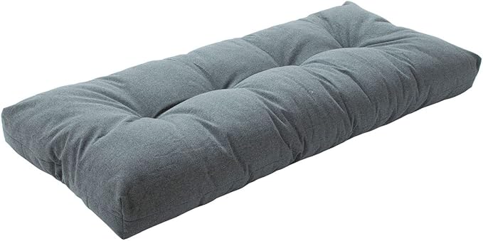 FUNHOME Outdoor Bench Cushion 48 x18 inch with Non-Slip Grips,Water Resistant Porch Swing Cushion,Bench Pillow Pads,Tufted Cushions for Patio Garden Furniture,48" Seat Cushions(Dark Gray)