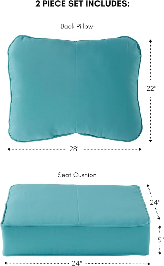 Greendale Home Fashions 2-Piece Outdoor Deep Seat Cushion Set, Arctic