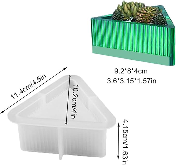Triangle Striped Concrete Flower Pot Silicone Mold Succulent Planter Vase Cement Clay Mold Plaster Epoxy Resin Storage Box Mould