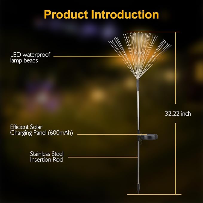 SUNNEST Solar Lights Outdoor, 150 LEDs with 8 Modes Solar Garden Lights for Christmas Outside Fairy Firework Decorative,Solar Powered for Yard Pathway Flowerbed Planter Balcony Patio Decor(2 Packs)