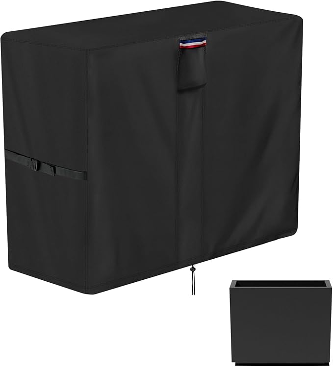 Planter Cover, for Veradek Tall Rectangular Planter, Heavy Duty Frost Cover for Outdoor Winter Frost Cold Weather, Black 38" x 10" x 35"