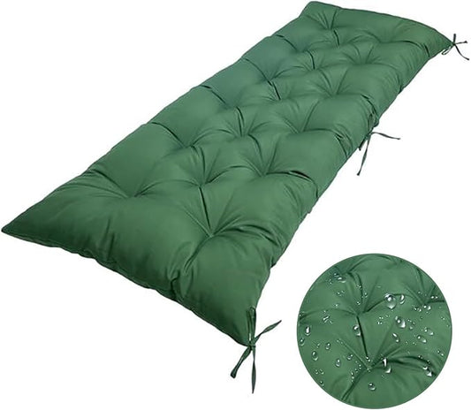 Outdoor Bench Cushion 40"x20" inch, Patio Bench Cushion, Patio Furniture Chair Cushion Bench Pad, Porch Swing Cushion with Ties, Bay Window Seat Sofa Garden Replacement Loveseat Cushion, Green