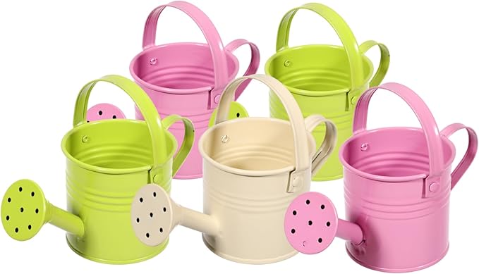 NOLITOY 5pcs Small Watering Can for Garden and Home Plants, Portable Sprinkling Kettle Watering Pot, 5.90 X 2.95 Inches, Random Color