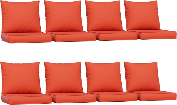 UDPATIO Outdoor Cushions for Patio Furniture, 4'' Replacement Cushions for Outdoor Furniture, Set of 8 Water-Resistant Outdoor Sectional Cushions for Sofa Couch Chair (Orange)