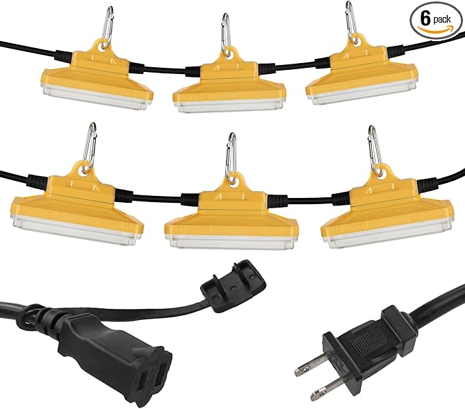 EP Plant Growth String Lights - 8000 LM Full Spectrum LED Grow Lights for Indoor Plants, 22 Ft 6-Light with 5000K White & Full Spectrum LEDs, Ideal for Greenhouse, Hydroponics, Vertical Farming (120V)