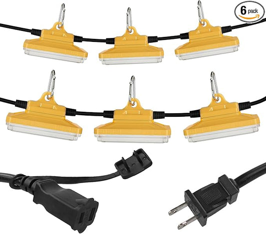 EP Plant Growth String Lights - 8000 LM Full Spectrum LED Grow Lights for Indoor Plants, 22 Ft 6-Light with 5000K White & Full Spectrum LEDs, Ideal for Greenhouse, Hydroponics, Vertical Farming (120V)