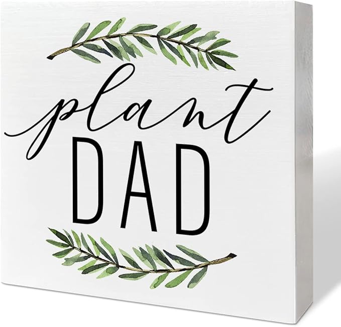 Plant Lover Desk Wooden Box Sign Decor, Plant Dad, Plant Garden Decor Home Office Desk Decoration Gardening Gardener Planter Plant Lover Gifts for Women Dad, Fathers Gifts for Dad