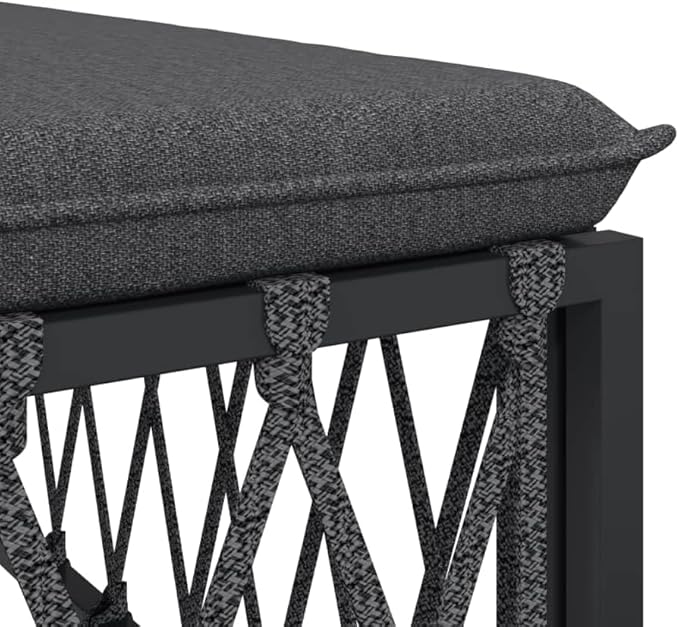 SKM 2 Piece Garden Lounge Set with Cushions Anthracite Steel (Weight-38KG)