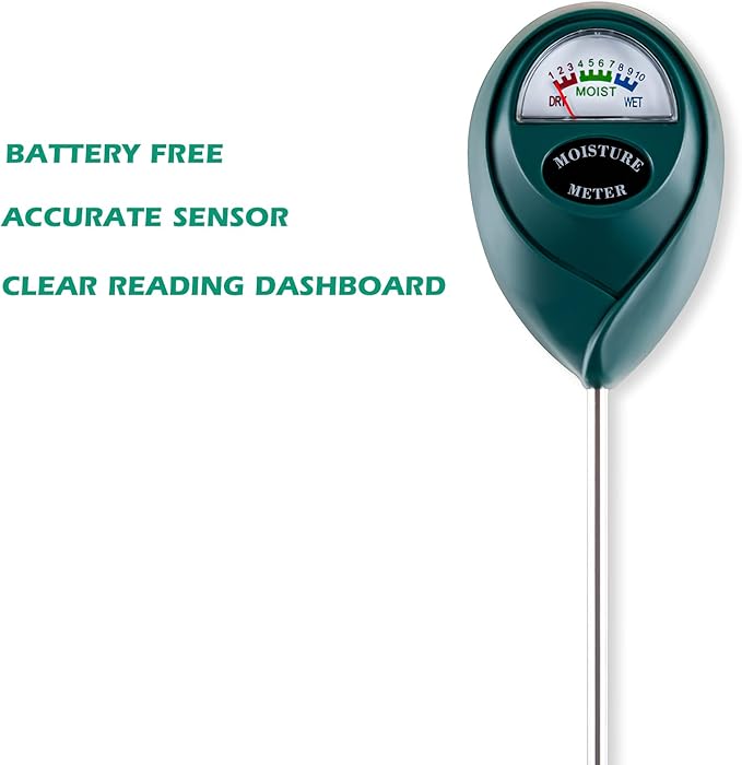 Soil Moisture Meter for House Plants, Plant Water Meter,Plant Moisture Meter for House Plants and Outdoor Plants, No Batteries Required (Green)