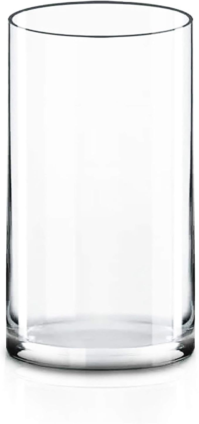 CYS Excel Large Glass Cylinder Vase (H:16" D:8") Flower Vase Centerpieces Hurricane Floating Pillar Candle Holder Terrarium Planter