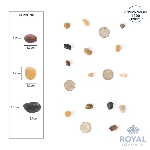 River Rocks Decorative Ornamental Vase Filler Aquarium Gravel Natural, Small 5 lbs -Landscaping Pebbles for Indoor Plants, Fish Tank Gravel, Terrarium Decor, Home Decor, DIY & Crafting – Royal Imports