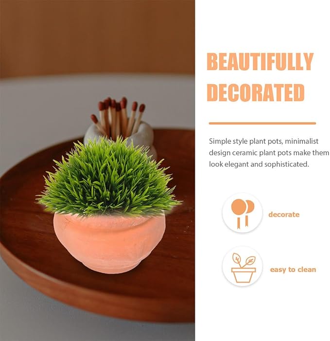 Zerodeko Mini Terracotta Pots 1.5 Inch 6 Pack Tiny Red Ceramic Planters for Succulents Indoor Outdoor Garden Patio