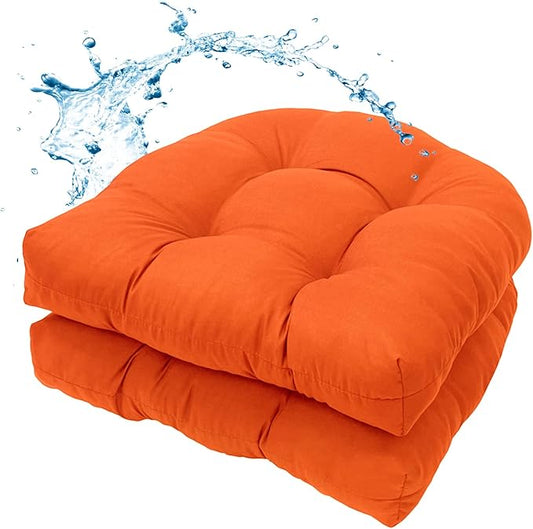 MTMR Water-Repellent Outdoor Chair Cushions Set of 2, 19”X19” Patio Chair Cushions with High Elasticity PP Cotton, Thick Tufted Outdoor Patio Furniture Cushions, Seat Cushions for Outdoor Furniture