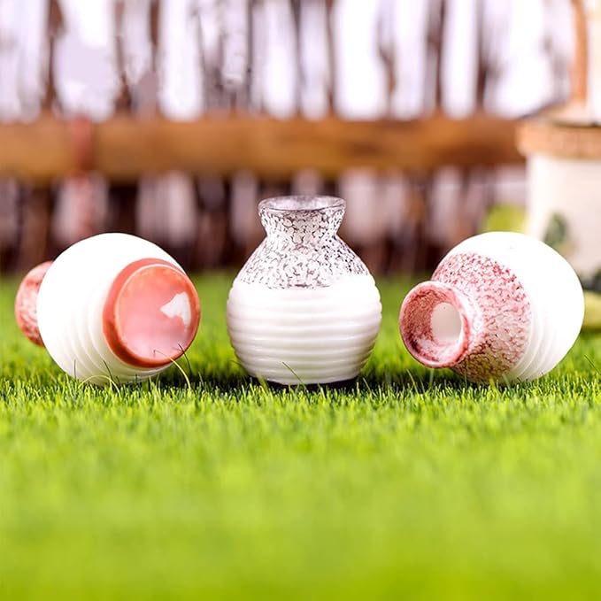 10pcs Miniature Tiny Resin Flower Pots Decor, Mini Flower Pot Decoration for Dollhouse Dining Room Accessories Mini Garden Plants DIY Desktop Windowsill Decor