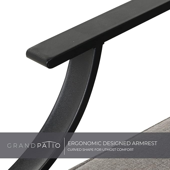 Grand patio Bistro Sets Rocking Chairs Motion Chairs Patio Conversation Chairs Indoor Outdoor Chat Set A Comfortable Shake of 5-10° Unique Design Patio Chair Set with Grey Cushions 2-Piece