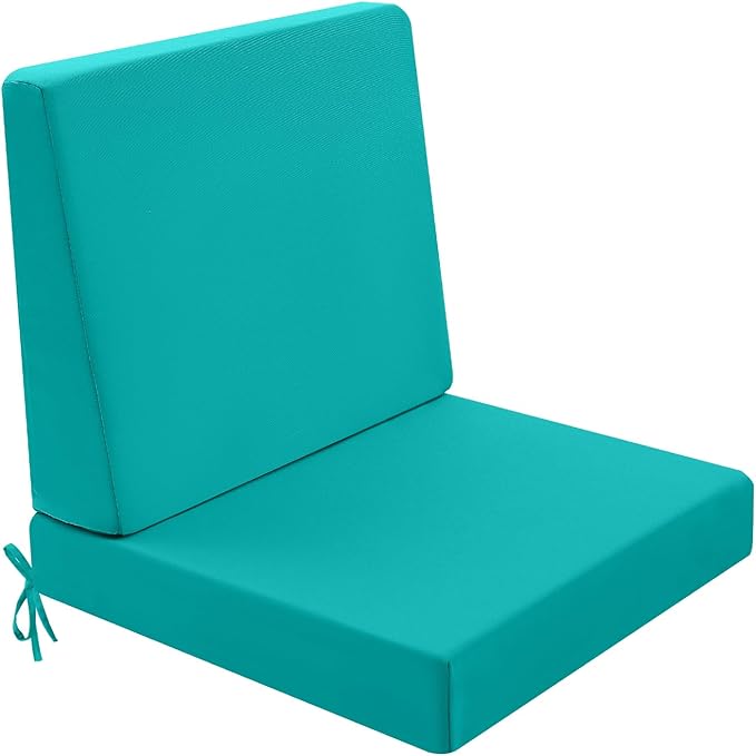 Outdoor Cushions for Patio Furniture, Outdoor Seat and Back Cushion, Waterproof Hampton Bay Deep Seat Replacement Couch Cushions for Garden Lawn, 24x24 Blue