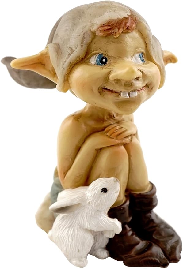 Top Collection Miniature Fairy Garden and Terrarium Pixie with Bunny Figurine