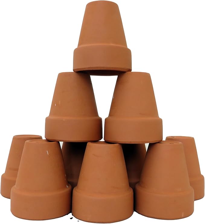 10 - Ultra Mini 1.7" x 2" Clay Pots - Great for Crafts, Doll Houses and Fairy Gardens