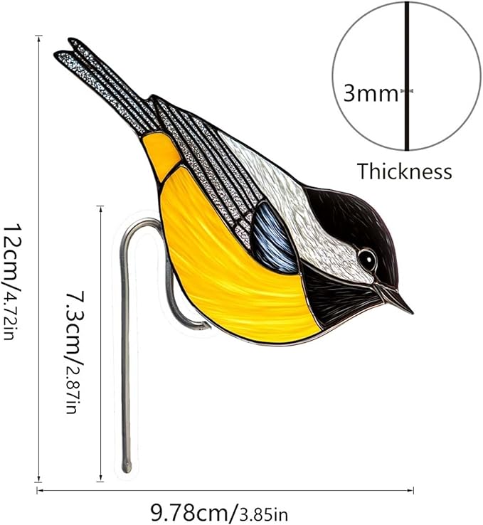 Bird Acrylic Stakes 4.5 Inch Colorful Bird Garden Decoration Acrylic Plant Label Signs for Flower Pot Planter House Decors Indoor Outdoor Plant Pot Decoration (Bird3)
