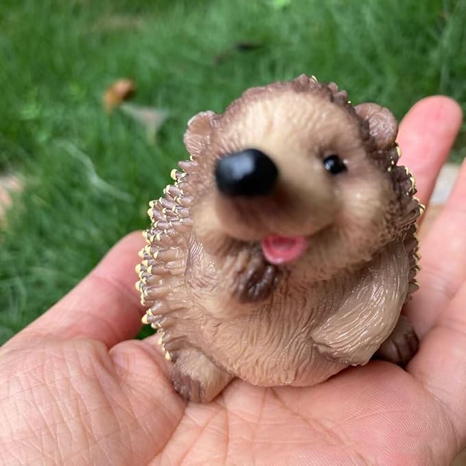 1PCS Miniature Hedgehog Figurines Simulated Hedgehog Statue Adorable Garden Hedgehog Statue Decoration Lively Animal Sculpture Hedgehog Ornaments for Home Patio Lawn Outdoor A