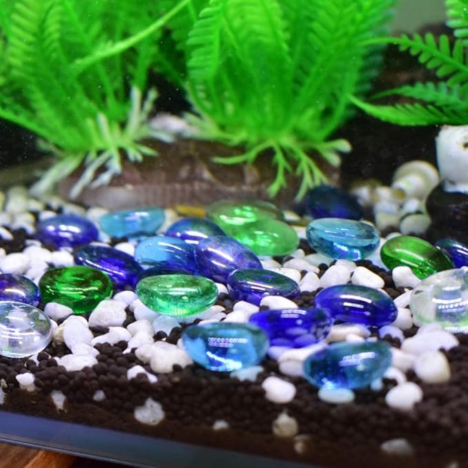 Around 2 Pounds of Decorative Stones Perfect for Aquariums, Vase Fillers, Table Scatter, Scrapbooking and Much More! Beautiful Gems! (Panacea Key Largo Mix)