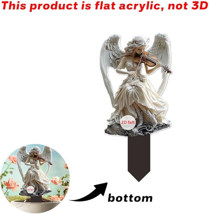 Garden Decor, Acrylic 2D Stake, Pot Plants Garden Yard Lawn Outdoor Fairy Statue Ornaments, Fairy Garden Accessories Decoration (Style B)