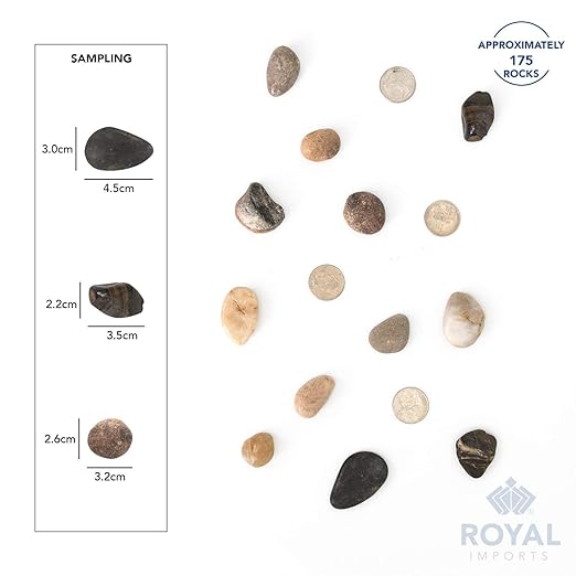 River Rocks Decorative Ornamental Vase Filler Aquarium Gravel Natural, Large 1 lb - Landscaping Pebbles for Indoor Plants, Fish Tank Gravel, Terrarium & Home Decor, DIY & Crafting – Royal Imports