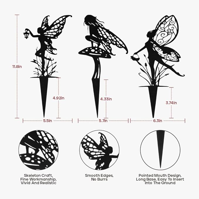 Decorative Garden Stakes, Fairy Garden Statues for Home and Garden (9)