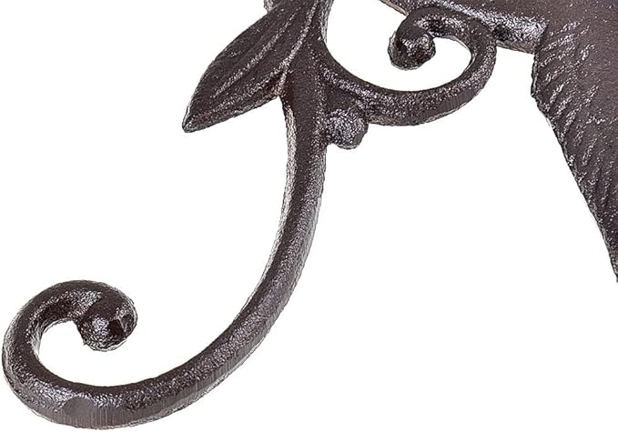 DEWEL Iron Plant Hangers, Outdoor Hanging Baskets for Plants, Decorative Wall Plant Hooks, Bird Feeder Hanger, 2Pack