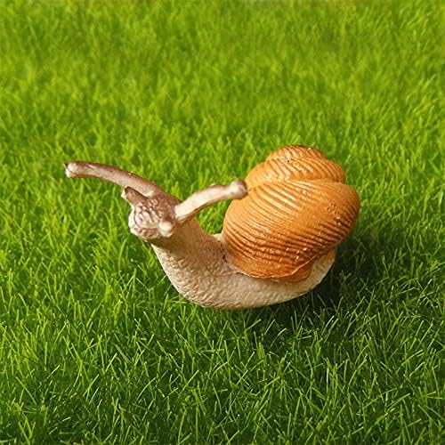 Acxico 5Pcs Cute Small Snail Lifelike Fairy Garden Terrarium Decor Figurine Animal Toys