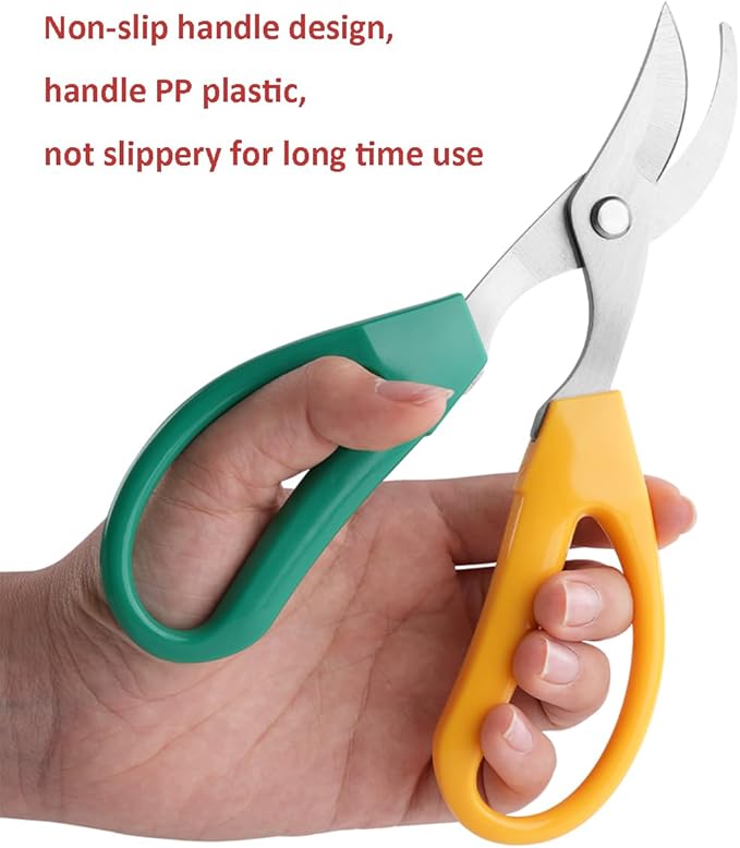 Garden Scissors, Stainless Steel Garden Bonsai Pruning Shears, Anti-Slip Softgrip SnipGardening Tools Garden Shears for Plants Herb (3 PCS)