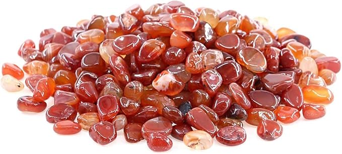 WAYBER Natural Red Agate Pebbles, 1 Lb/460g Decorative Rocks Non-Toxic Crystal Stone Irregular Quartz Gemstone Crushed Pieces Tumbled Stone Chips for Jewelry Making/Home Decoration