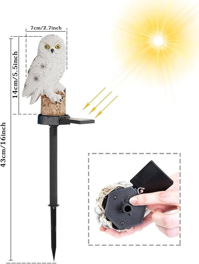 Eagle Solar Garden Lights - Outdoor Decor with LED Path Lights, Animal Statue