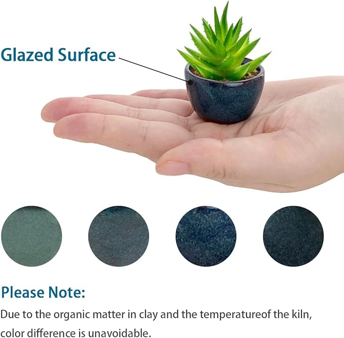 Bonsai Planter 8/12/20 pc Mini Glazed Pots Succulent 1.6 Inch
