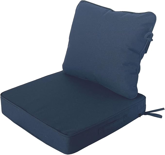 19"x19" Outdoor Universal Cushion Set of 1, Patio Cushions with Handles & Ties, Water-Proof Stain-Resistant UV Resistant Weather Resistant High Resilience Foam,Blue