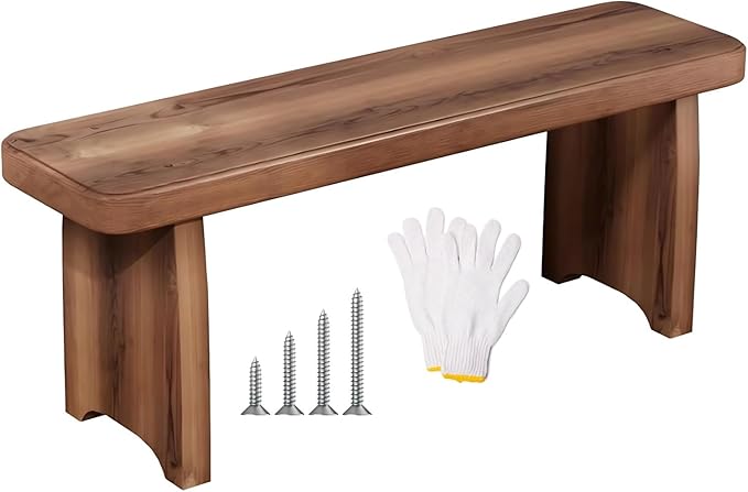 24"-59" Farmhouse Solid Wood Benches Indoor, Garden Benches for Outdoors, 5.9" 9.8" 13.8" Height Wooden Entryway Bench, Patio Plant Stand Flower Pot Display Rack(L35xW7.9xH13.8inch)