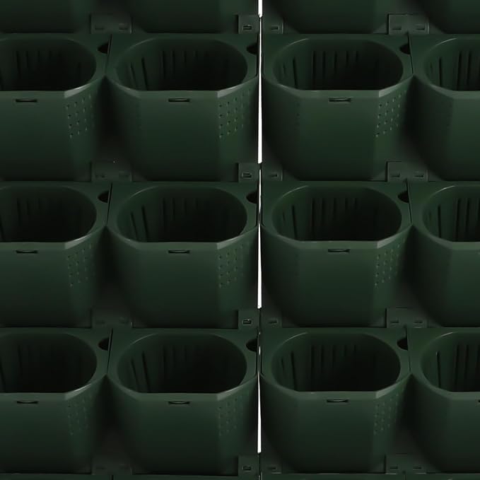 36 Pots Vertical Wall Planter Set Self Watering Living Wall Stackable Wall-Mounted Vertical Garden Planter with Timer & Rain Sensor for Indoor Outdoor Greenstalk Hydroponics Herb Plant