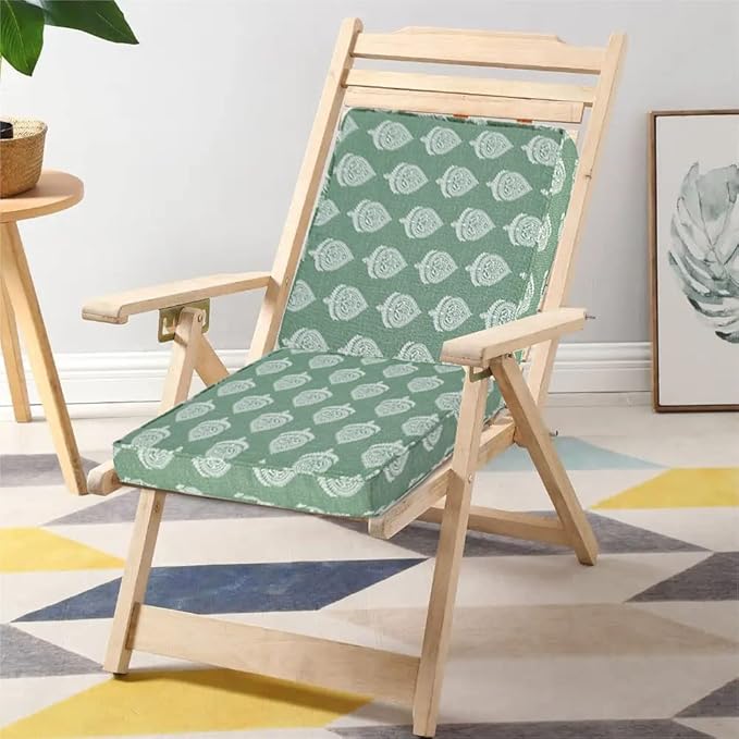 FUNHOME Outdoor Wicker Chair Cushions 18 x 18 x 2.5 Inch, Outdoor Water-Resistant Patio Chair Cushions 2 Packs, Sqaure Chair Pads for Wicker Chair Seat, Fair Green