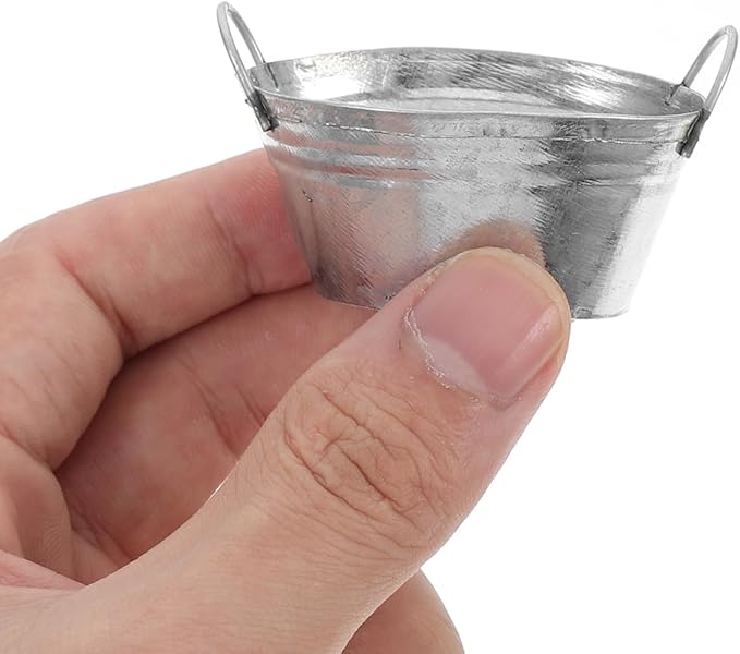 Mini Tinplate Flower Pots 4Pcs Small Metal Buckets with Handles Succulent Pot Garden Planters for Indoor Outdoor Home and Office Decor