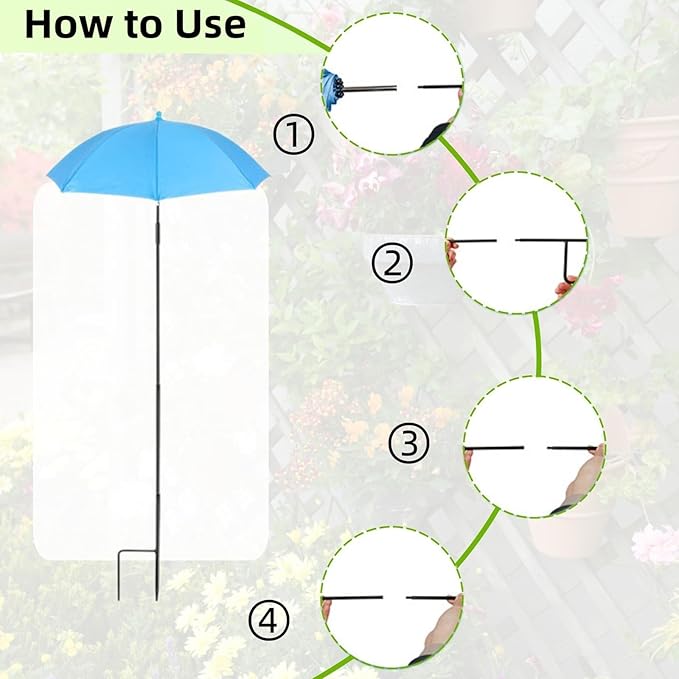 3 Pack Plant Umbrellas for Outdoor Plants, 26" Larger Plant Shades for Potted Plants and Garden Beds, 40" Height Garden Umbrella Sun Protection Shade Cover for Flowers Fruits Vegetables