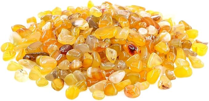 WAYBER Natural Yellow Agate Pebbles, 1 Lb/460g Decorative Rocks Non-Toxic Crystal Stone Irregular Quartz Gemstone Crushed Pieces Tumbled Stone Chips for Jewelry Making/Home Decoration