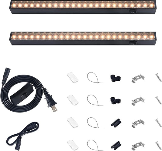 Barrina T5 Grow Lights for Indoor Plants Full Spectrum, 1FT 10W (2 X 5W) Indoor Plant Light with Separate Switch, Linkable, Grow Lamp with Magnetic Installation, Yellow, 2 Packs