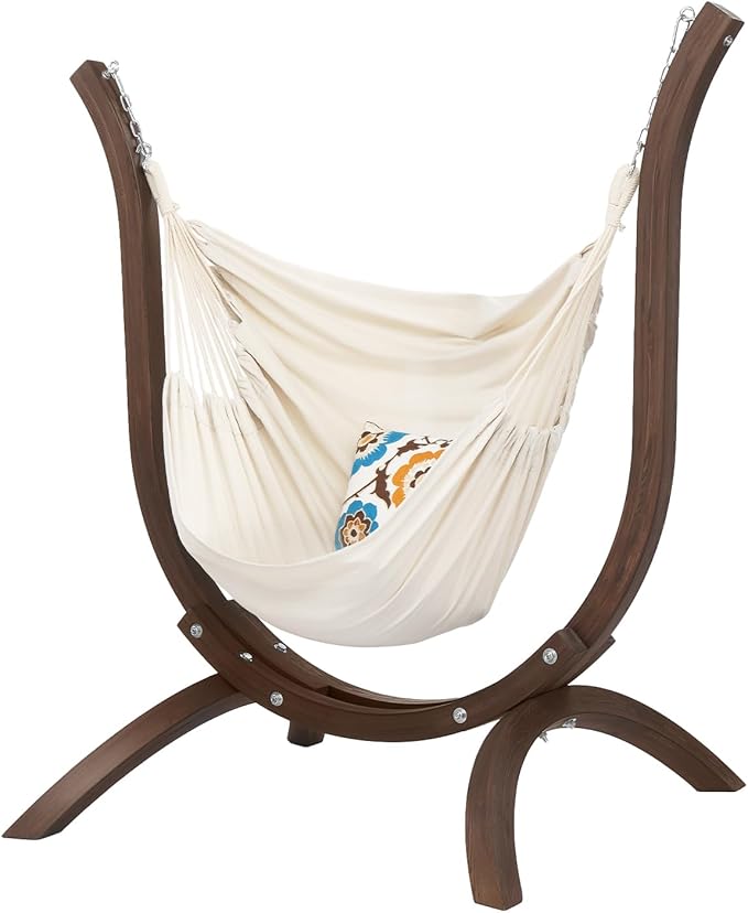 ONCLOUD Solid Beautiful Wood Hammock Chair Stand – Elegant Design for Various Hammock Chairs,Decoration for Patio, Garden,Yard，550 LBS