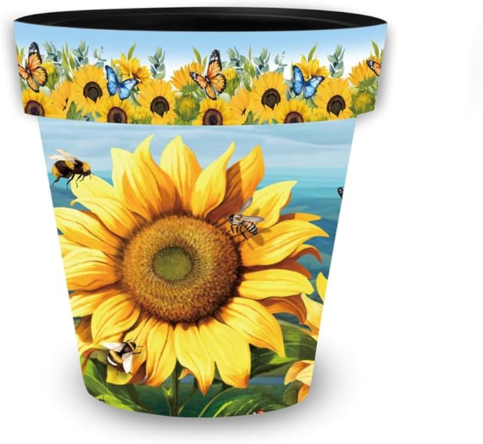 Briarwood Lane Summer Planter 8.5" x 8.5" x 8.5" Sunflower Dance Small for Summer Planter