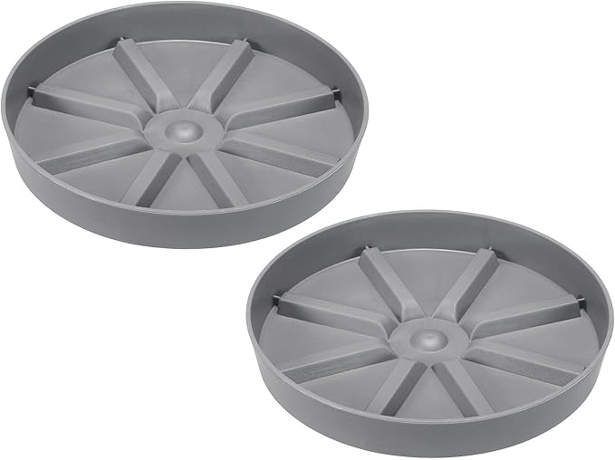 PATIKIL 6 Inch Plant Saucers Tray, 2Pcs Durable Plastic Round Flower Pot Drip Tray Thicker Anti-Rot Root for Indoors Outdoors Home Garden, Grey