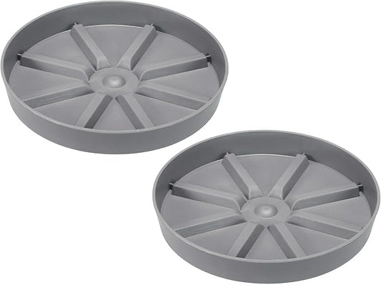 PATIKIL 6 Inch Plant Saucers Tray, 2Pcs Durable Plastic Round Flower Pot Drip Tray Thicker Anti-Rot Root for Indoors Outdoors Home Garden, Grey