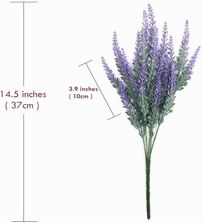 CATTREE Artificial Lavender Flowers, 6 Pack Fake Flower Bouquet Plastic Plants Home Bridal Wedding Office Garden Balcony Indoor Outdoor DIY Centerpieces Arrangements Craft Decoration Purple - 6 pcs