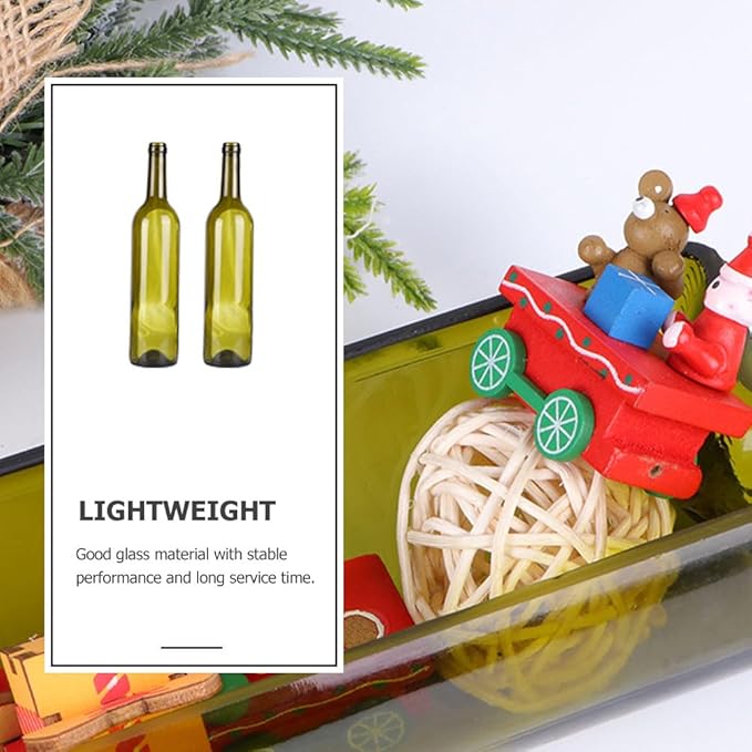 DOITOOL Glass Candle Holder Decorative Bottle 12.59In Cut Wine Bottle Vase Planter for Succulents Dried Flowers Table Centerpiece